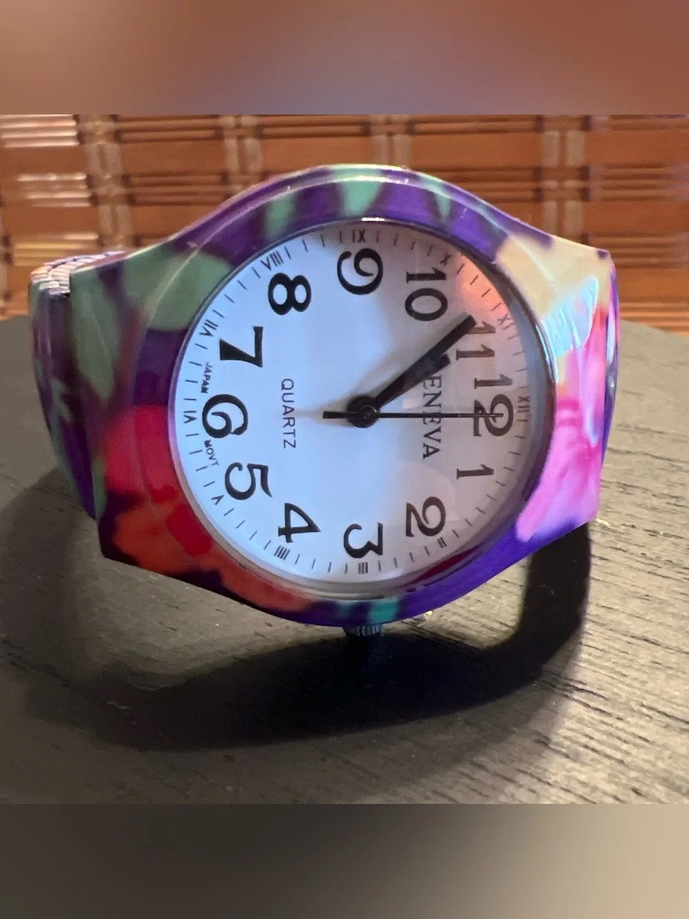 Purple Multi-Color Stretch Band Analog Watch‼️needs new battery‼️